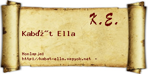 Kabát Ella névjegykártya